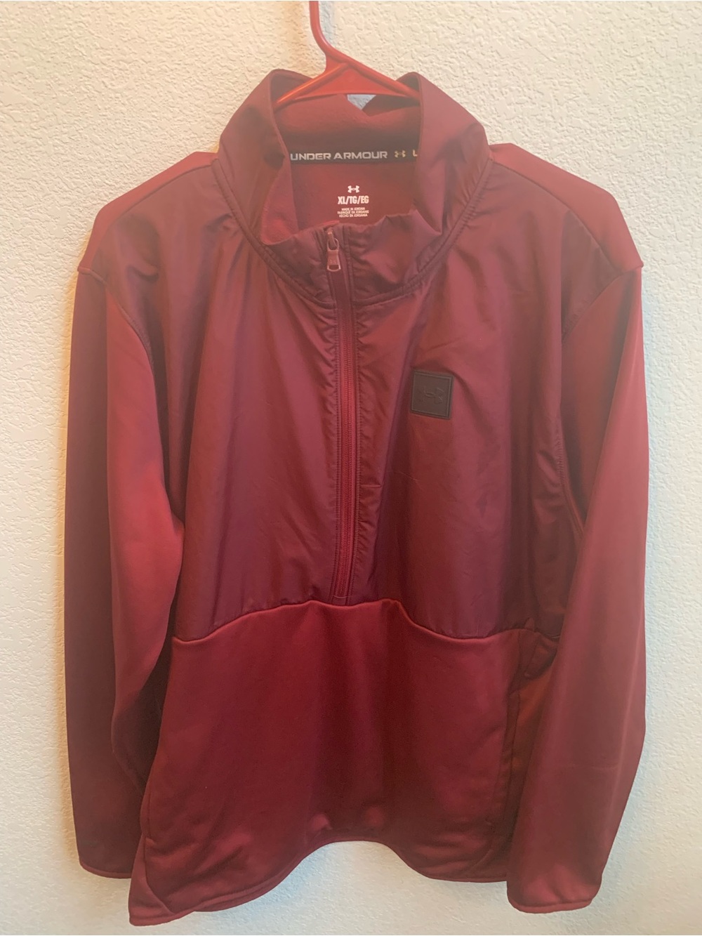 Under Armour Men's Burgundy Quarter-Zip Performance Jacket